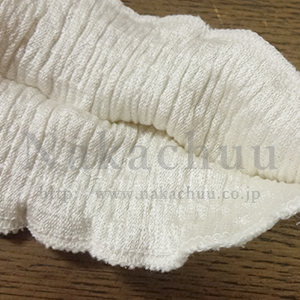 シルクネックウォーマー内絹外綿生地　縫製タイプサンプル004